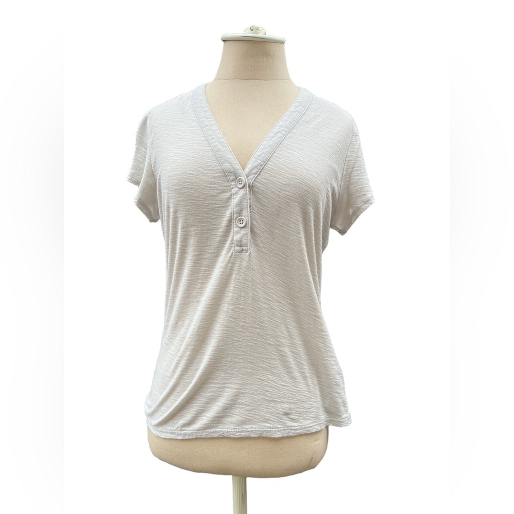 James Perse Light Cream Short Sleeve Top